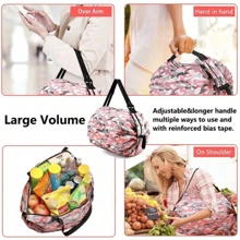 1 pièce Sac de rangement de voyage pliable et compact avec une très grande capacité pour les vêtements, les courses, la gym, la natation, les cadeaux de Noël, de la Saint-Valentin et du Nouvel An