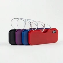 Nasenklemmen Lesebrille, ohne Bügel, Klargläser, portabler Kartengröße, unverzichtbar zum Lesen, kann an Handye angebracht werden, unisex