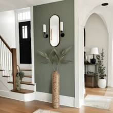 1 件 29.5 英寸棕色树脂落地花瓶 - 优雅条纹装饰花瓶，适合家居装饰、节日装饰、用于干花的高落地花瓶