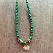 Damen Mode Retro Wassertropfen Anhänger Halskette, facettierter Stein Perlen Kropfband, Harajuku Hals Anhänger Frauen 2025 Neuer Kristall mit grünem Zirkonia Anhänger Mode Schmuck Urlaubsgeschenk Gothic Gefaltet Tragen