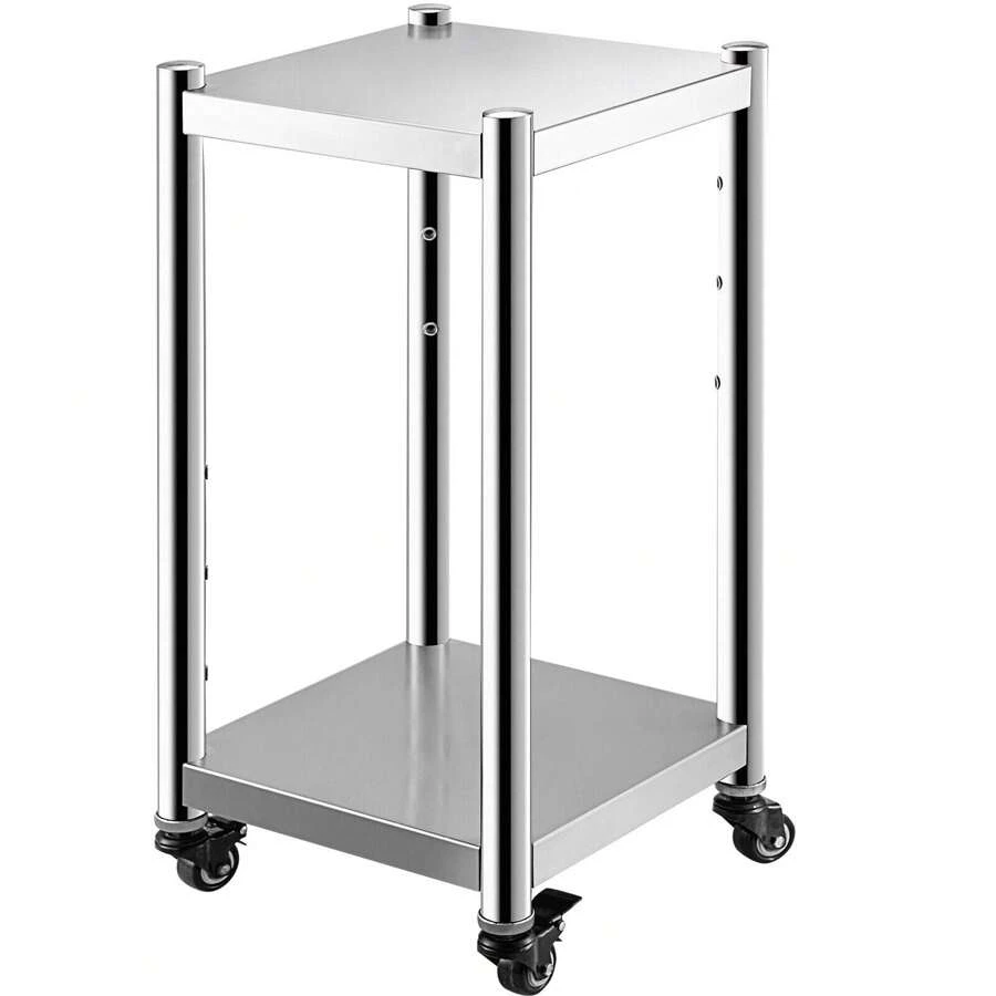 VEVOR 14" X 14" Rice Warmer Stand Cart Stainless Steel With Wheels & Two Brakes
