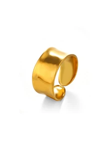 9pcs 18K Gold Plated Stainless Steel Chunky Baroque Style Rings, Gift For Women, Suitable For , Halloween, Christmas, Women's Jewelry, Gold Rings, Bohemian Style - Ring - View 10
