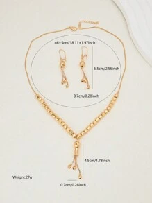 3 PiecesSet Fashionable Unique Elegant Retro Tassel Pendant Necklace Set For Women
