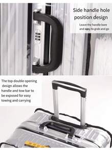 1PC Clear PVC Luggage Cover Case Waterproof Travel Protector Suitcase Covers Transparent Dustproof Trolley Protector Dust-Proof Travel Accessory For Trolley Cases Reusable Travel Accessories, For 20 Inch To 30 Inch - Clear - View 5