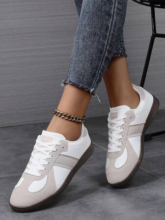 Tyska träningssportskor, platta sneakers i canvas för kvinnor, lätta utomhussportskor för kvinnor för pendling