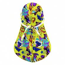 Awegeo 1Pc Unisex Satin Durags Retro Graffiti Outdoor Headscarf Hat Street Hip-Hop Print Durags Long Tail Wide Back Wavy Durags