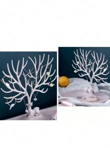 Organizador Porta Jóia Arvore de Veado Bijuteria Porta Suporte Plástico Brincos Exibição - Multicolorido - Visão 7