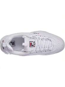 FILA Men's Disruptor II Premium Shoes, White/Navy/Red