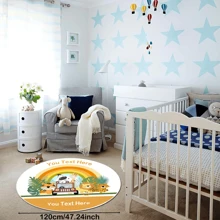 1pc 4 Sizes Customized Custom Rugs Carpet Rugs For Bed Room Rugs Living Room Door Mat Bedroom Rug Carpet For Living Room Cute Little Animal Round Rug Bedroom Rug Imitation Cashmere Living - Multicolor - View 9