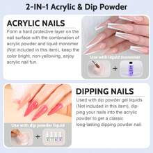 30g Polvere di cristallo per unghie acriliche, polvere per manicure francese, estensione unghie, decorazione intagliata, effetto adesivo di strass, perfetto per arte di unghie fai-da-te in casa o in salone