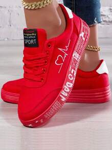 Women's Fashionable Low-Top Casual Sneakers, Solid Color Skate Shoes For Outdoor Leisure Walking