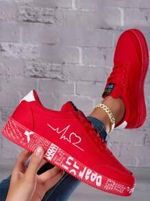 Women's Fashionable Low-Top Casual Sneakers, Solid Color Skate Shoes For Outdoor Leisure Walking