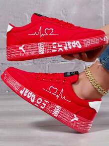 Women's Fashionable Low-Top Casual Sneakers, Solid Color Skate Shoes For Outdoor Leisure Walking