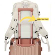 Executive Travel Backpack Large Notebook Women Men - Beis - Ver 4