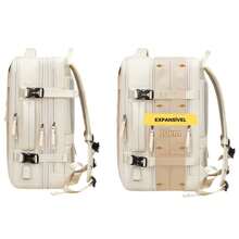Executive Travel Backpack Large Notebook Women Men - Beis - Ver 8