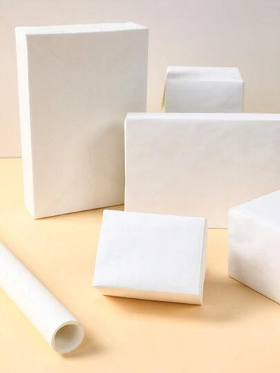 1卷白色包装纸，DIY新年派对礼品包装纸，适用于生日礼物、工艺品、花束、海报、产品包装、情人节花束包装纸用品