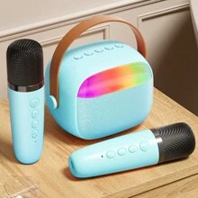 K Id Mini Karaoke Machine Portable Karaoke Speaker With 2 Wireless Microphones UK - Multicolor - View 4