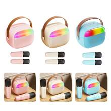 K Id Mini Karaoke Machine Portable Karaoke Speaker With 2 Wireless Microphones UK - Multicolor - View 2