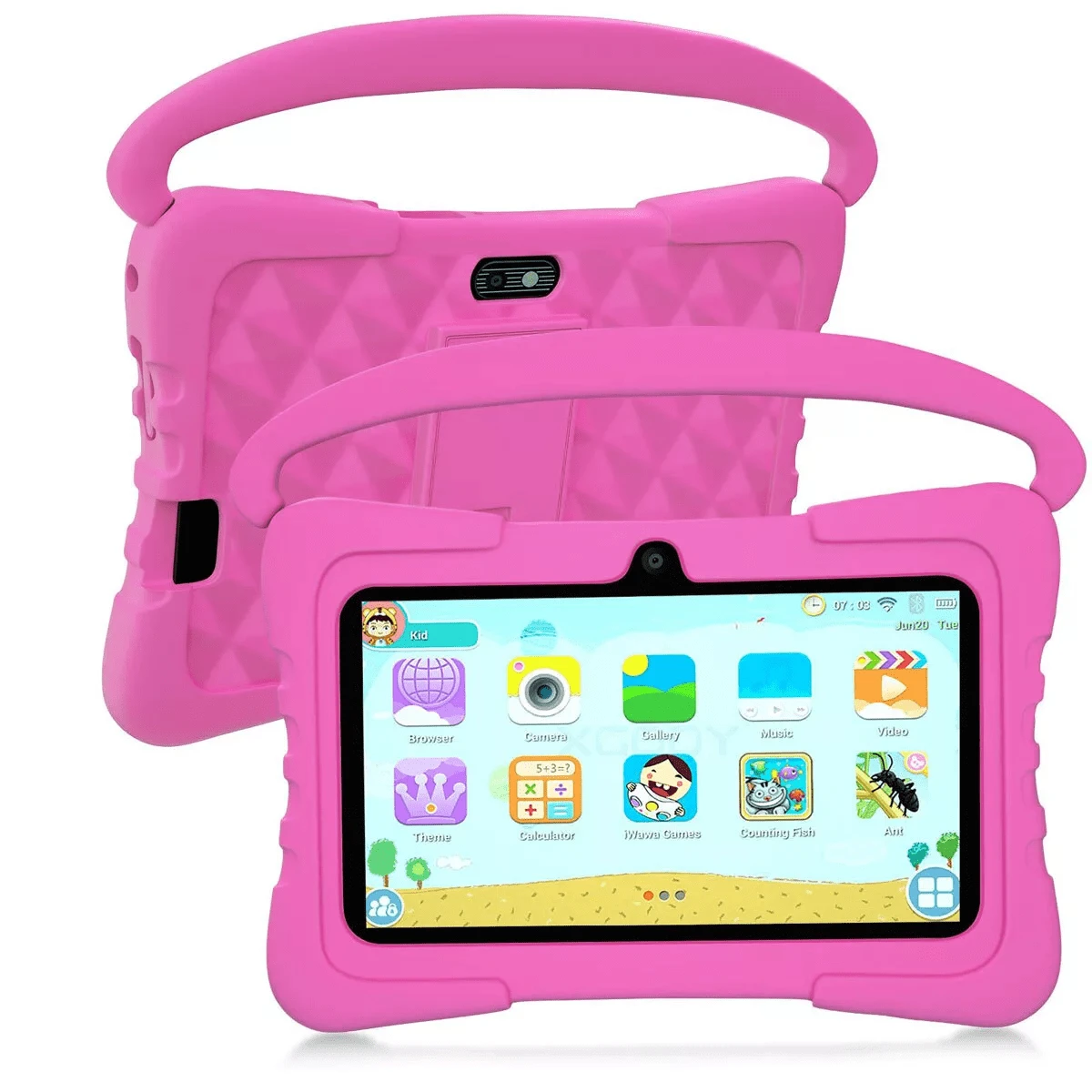 NetHong 2024 Kids Tablet 7 Inch, Android, 2GB+32GB Storage, Bundle, WIFI, Free Case NEW - Pink - View 1