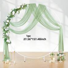 1/2 pezzi 70 x 600 cm Tenda per arco da matrimonio bianco, Tessuto in chiffon trasparente per arco da matrimonio, Materiale per drappi da arco da matrimonio, Tessuto per drappi di gazebo per decorazione cerimonia nuziale, Adatto per sfondo festa, arco all'aperto, cerimonia in chiesa