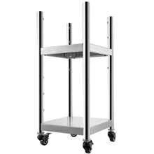 VEVOR 14" X 14" Rice Warmer Stand Cart Stainless Steel With Wheels & Two Brakes