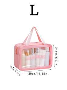 3pcs Transparent Makeup Bag Set, Including Semi-Transparent PVC Toiletry Pouch, PU Matte Shower/Swimming Storage Bag, Large Capacity Travel Cosmetic Organizer Bag, Makeup Case, Toiletry Bag, Skincare Bag, Essential For Travel, Cruise, Dorm Bathroom Decor Summer Makeup Organizer Bathroom Accessories Back To School - Multicolor - View 19