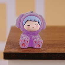 夜光植绒娃娃可爱迷你树脂小雕像桌面装饰，创意微型装饰品，生日、节日、派对的理想礼物 - 彩色 - 查看 15