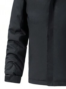 Men's Winter Padded Coat With Hood, Loose Casual Windproof Coat (Scarf Included) - Black - View 4