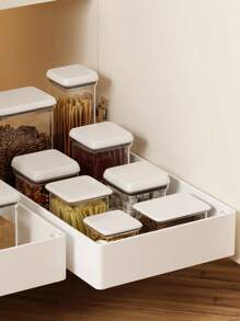 Expandable Cabinet Drawer Storage Rack, Pull-Out Storage Basket Tray, Under Sink Organizer For Spices, Utensils, Home Goods, Birthday Decor, New Year & Valentine's Day Gifts - White - View 9