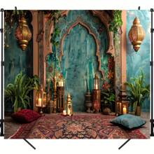 Happy Moroccan Night Scene - Multi Functional Polyester Fiber Background Fabric, Suitable For Birthdays, Parties, And Decorations