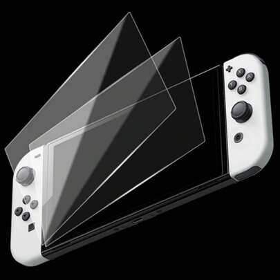 2 Packs Switch OLED High-Definition Reinforced Glass Screen Protector - Transparent And Scratch Resistant, Bubble Free Installation, Touch Sensitive