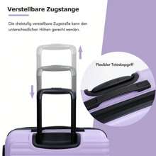 Sweiko Sweiko Hard Shell Suitcase, Rolling Suitcase, Travel Suitcase, Hand Luggage 4 Wheels, ABS Material, TSA Customs Lock, 58.5*39.5*23, Light Purple