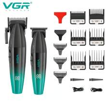 VGR 无绳电动理发器，转速可调，9000 转/分钟，金属机身，数字显示，专业理发器，USB 充电，礼盒套装，理发师专用理发器 V-003&V-906 - 彩色 - 查看 1