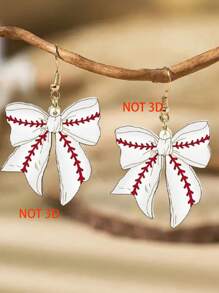 1 Coppia di Orecchini Eleganti a Fiocco in Acrilico a Tema Sportivo - Motivi di Pallacanestro, Rugby e Baseball per le Cheerleader del Giorno della Partita, San Valentino, Mamma, Festa della Mamma, Regalo