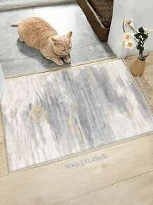 1 peça Tapete de Corredor de Veludo de Cristal Cinza e Dourado, Estilo Minimalista Moderno, 850g / M², Espessura de 0,8 cm, Anti-Derrapante e Lavável, Adequado para Decoração de Casa, Sala de Estar, Cozinha, Sala de Jantar, Escritório. Todas as Estações, Decoração de Quarto - Cinza - Ver 12