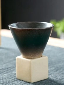 1 件 200 毫升华夫锥形陶瓷咖啡杯碟套装，手工复古裂纹釉意式浓缩咖啡杯，咖啡配件，厨房配件返校 - 彩色 - 查看 13