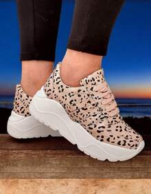 TENIS CASUALES LEOPARDO PARA DAMA PLATAFORMA NUDE - Marrón Mocha - Ver 4