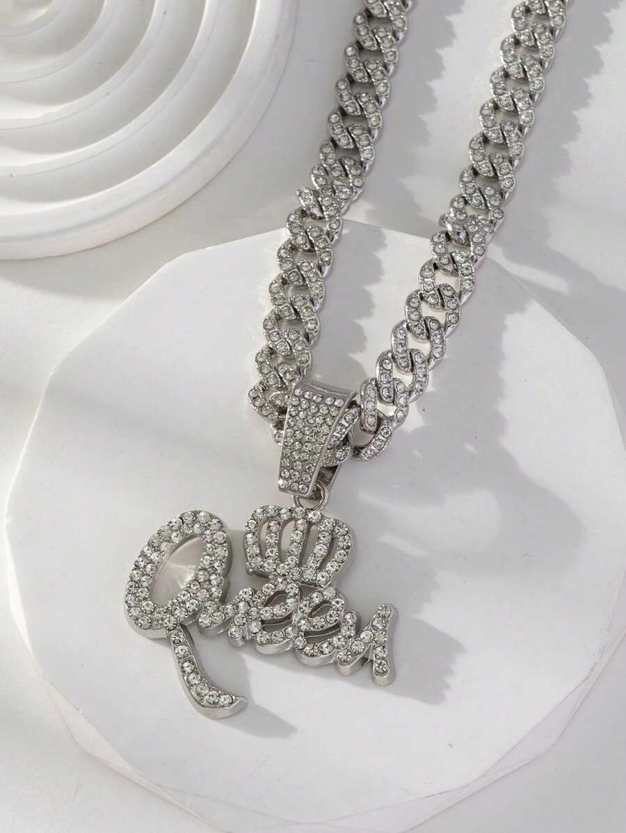 1 szt. Fajny modny naszyjnik z kryształkami w stylu hip-hop, odpowiedni dla mężczyzn i kobiet, do codziennego noszenia, na Boże Narodzenie, Nowy Rok, prezent na Walentynki