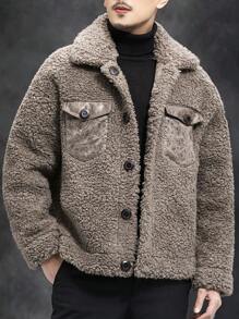 BONNY MAX 2024 Nuova giacca da uomo in pelliccia di montone, cappotto invernale spesso, cappotto reversibile in lana