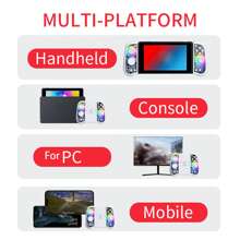 Set de 2 controladores de juego multicolor LinYuvo KS51 con palanca de mando Hall, programación de macros, giroscopio de seis ejes, vibración dual, disparo automático compatible con Switch/Switch OLED/Switch Lite, PC, Android, IOS - multicolor - Ver 6