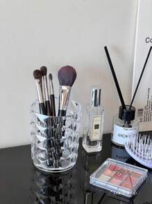 Transparente Acryl Makeup Pinsel Kartusche, transparente Aufbewahrungskartusche für Stifte, Lipgloss Augenbrauenstift Makeup Pinsel Halter, Makeup Pinsel Aufbewahrungskartusche, Makeup Lippenstift Augenbrauenstift Aufbewahrungskartusche, für Urlaub, Strand, Badezimmer, Schlafzimmer, Großer Fassungsvermögen