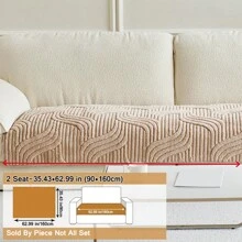 1 件奢华风格高端防滑宠物友好型毛绒沙发套，秋冬新款直线一体式柔软舒适沙发垫 - 彩色 - 查看 26