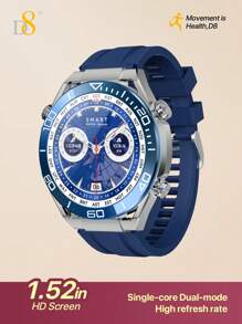 D8 1 件装多运动模式健身手表，兼容安卓 ，坚固防水，1.52 英寸男款 - 藍色 - 查看 12
