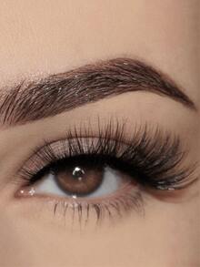 Asiteo 1 Pair Cat Eye False Eyelashes, Faux Mink, Fluffy & Natural, Soft Ends, False Lashes - 黑色 - 查看 3