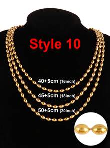 1 件简约不锈钢珠链项链，适合女士、男士和时尚珠球链项链珠宝女孩最好的朋友礼物 - 項鍊 - 查看 39