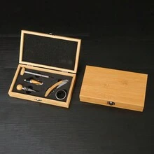 一套竹木盒组合式开瓶器礼盒，高级葡萄酒开瓶器套装，葡萄酒配件工具套装，棋盘造型开瓶器礼盒，圣诞礼物 - 彩色 - 查看 14
