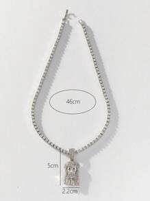 1 st. Stijlvolle Bling Bling Kristallen Hanger Ketting, Geschikt voor Zowel Mannen Als Vrouwen, Geweldig Voor Dagelijks Gebruik Of Cadeau