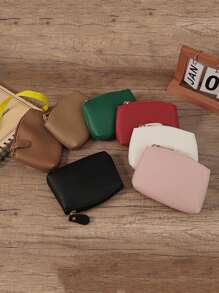 1 pieza Billetera de mujer de moda en PU, Monedero ligero, Patrón dinero, efectivo, tarjeta de identificación, tarjeta de crédito, Bolsillo portátil para monedas 3 piezas Mini monedero, Billetera corta minimalista, Moda, Moderno, Negocios, Para aniversario, Para Navidad, Para el Día de San Valentín, Para regalo de cumpleaños, Para regalo, Para pareja, Para mujeres, Para niñas, Para damas, Para femenino, Útiles escolares para dormitorio escolar y regreso a clases