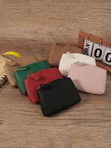 1 pieza Billetera de mujer de moda en PU, Monedero ligero, Patrón dinero, efectivo, tarjeta de identificación, tarjeta de crédito, Bolsillo portátil para monedas 3 piezas Mini monedero, Billetera corta minimalista, Moda, Moderno, Negocios, Para aniversario, Para Navidad, Para el Día de San Valentín, Para regalo de cumpleaños, Para regalo, Para pareja, Para mujeres, Para niñas, Para damas, Para femenino, Útiles escolares para dormitorio escolar y regreso a clases