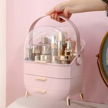 1pc Hộp đựng đồ trang điểm chống bụi để bàn, hộp đựng đồ trang điểm, hộp đựng ngăn kéo đựng sản phẩm làm đẹp, đồ chăm sóc da, phụ kiện mỹ phẩm - Nhiều màu - Xem 7